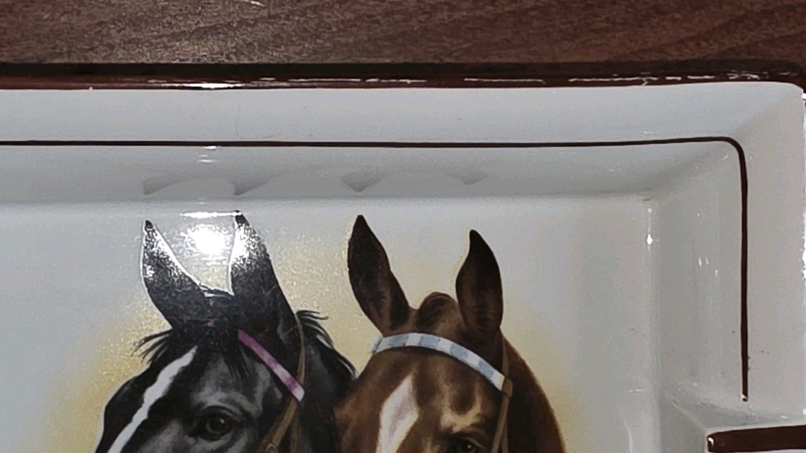 Vintage Abercrombie & Fitch French Porcelain Horse Head Ashtray Frank Vosmansky