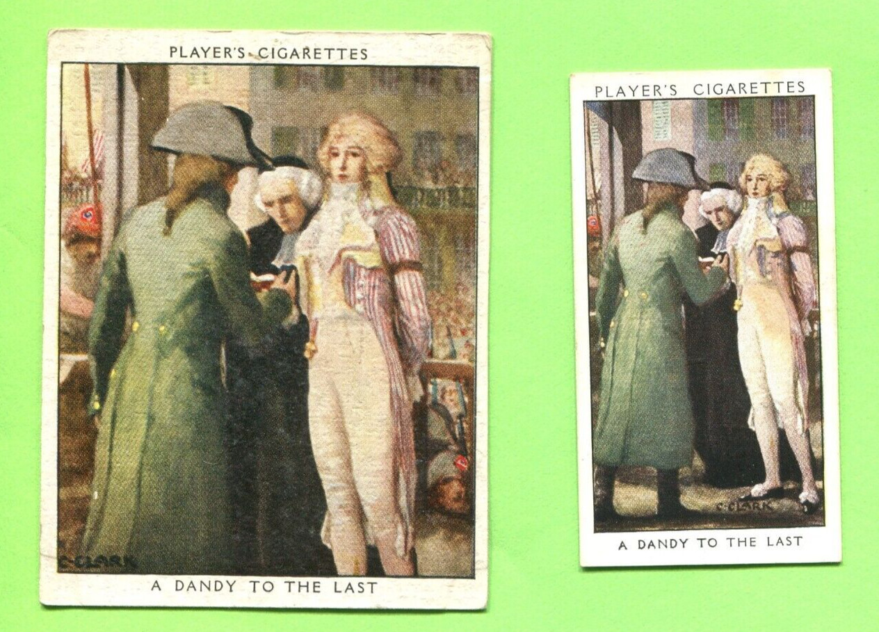 1932 JOHN PLAYER & SONS CIGARETTES DANDIES A DANDY TO THE LAST LARGE AND SMALL