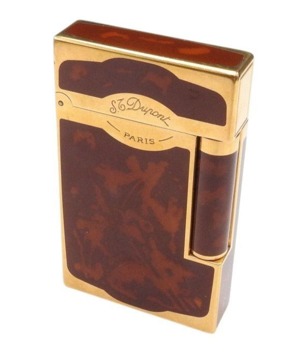 S.T. Dupont Ligne Line 2 Montparnasse Maduro Marble Brown Gold No Box Overhauled