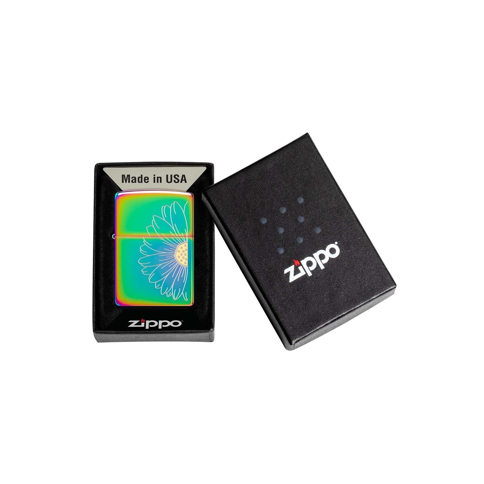 Zippo Lighter: Engraved Daisy Flower – Multi Color 48668