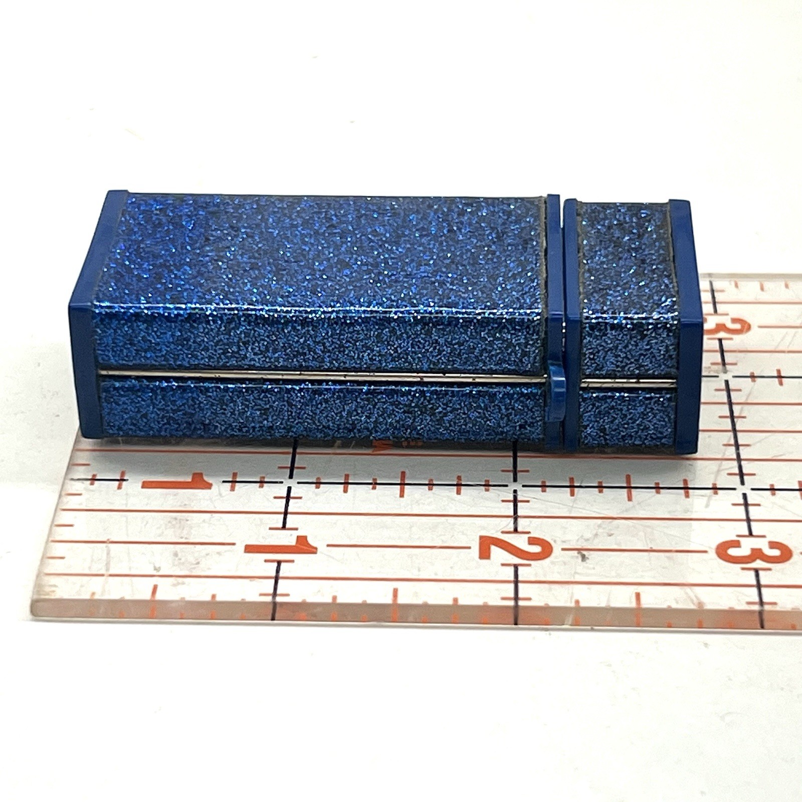 Blue Glitter Portable Mini Pocket Ashtray Keychain with Handy Clip