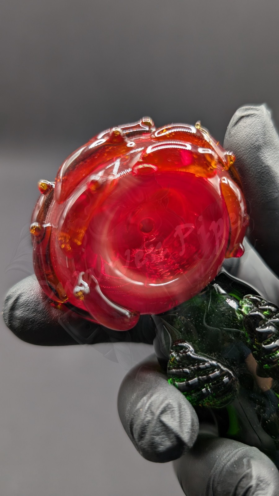 4.5″ Tobacco Smoking Pipe Bowl Glass Hand Pipe Red Flower