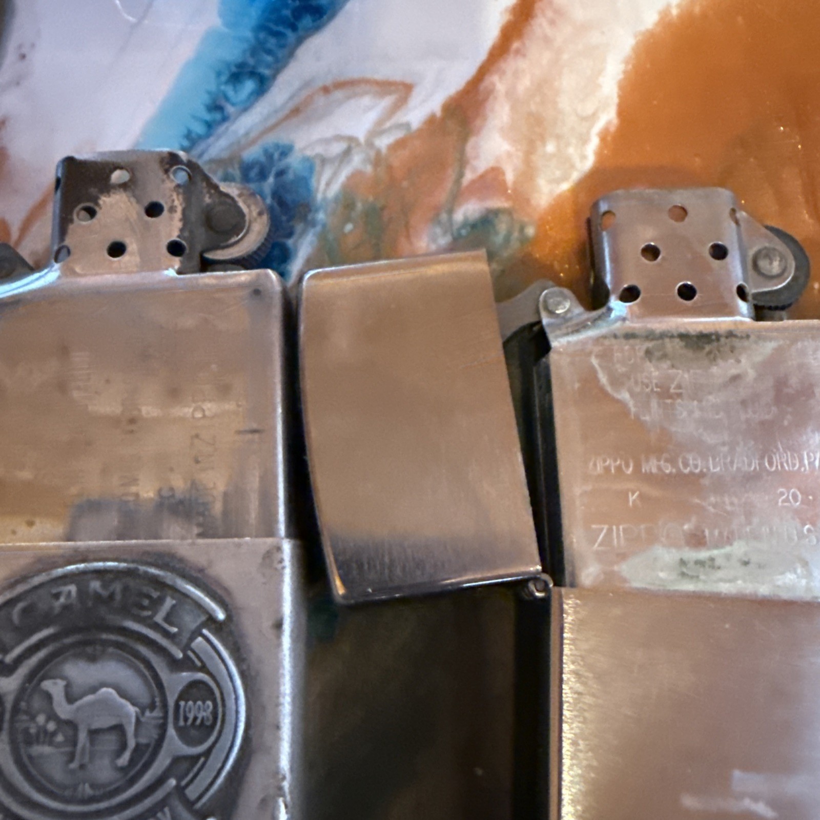 VTG Cigarette Lighter Parts Lot of 10 zippo camel , 1 Bowers Jack Daniels 8 othe