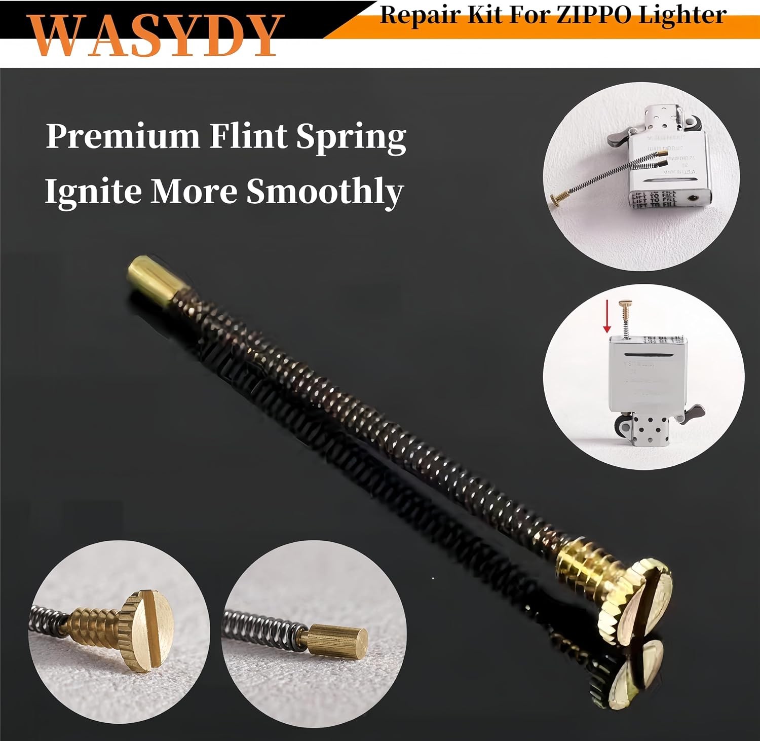 Lighter Repair Kit for Zippo Flint Wick Spring Wheel Cotton Felt Pad Set Parts