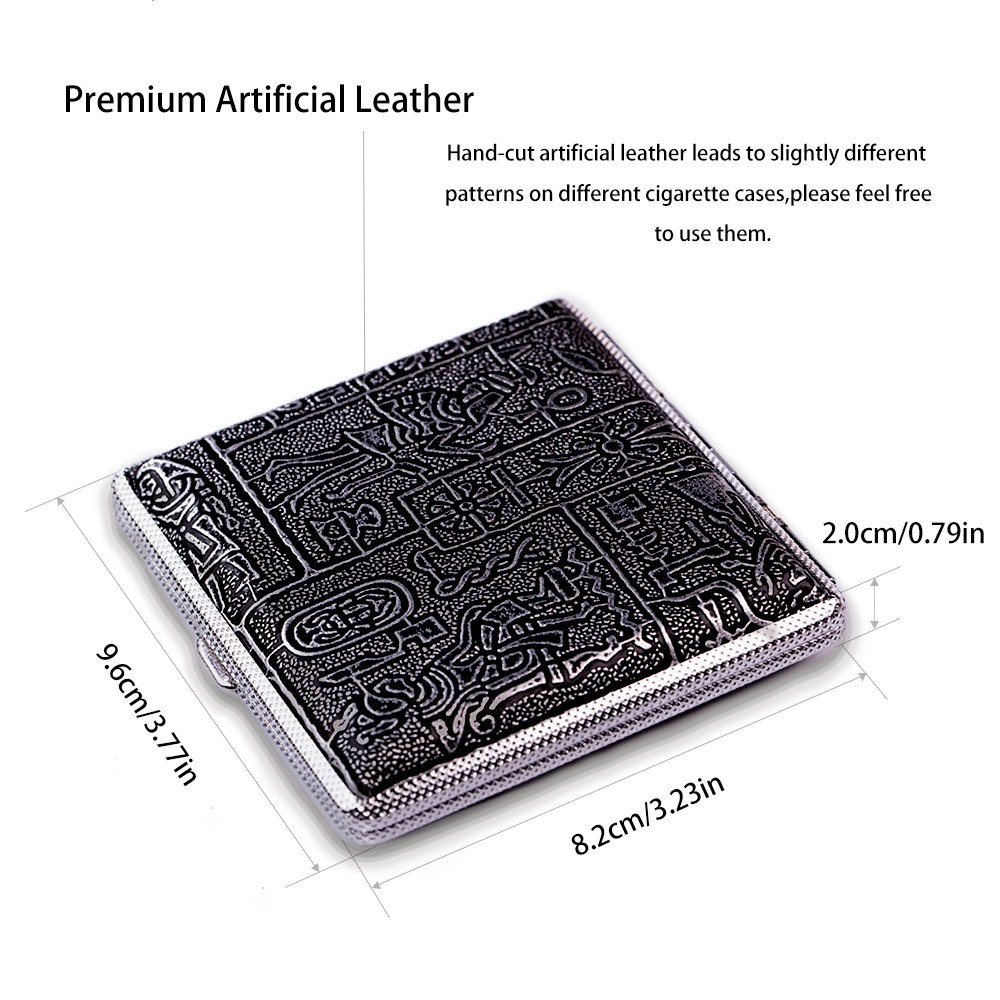 Yaesina 2 Pack 20 Capacity Vintage Metal Cigarette Case Cigarette Holder Case