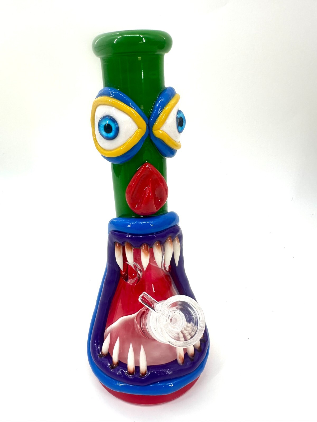 18in Heavy Thick Glass Bong Water Pipe Hookah Bongs with Skull catcher Yellow