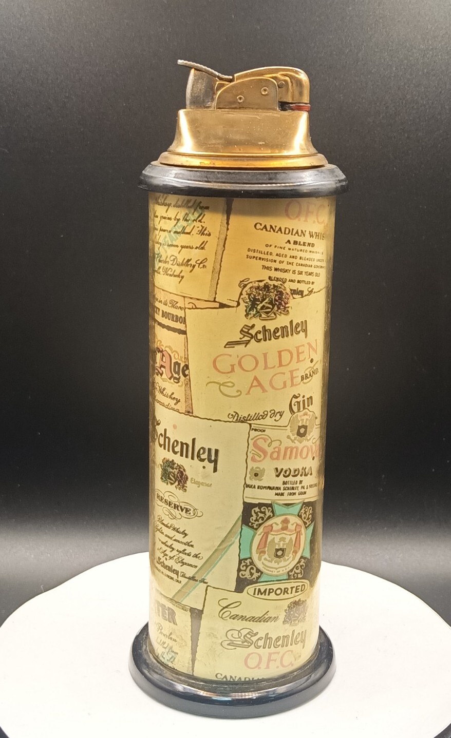 Unique Vintage Multiple Whiskey Labels Advertisement Petrol Table Lighter Workin