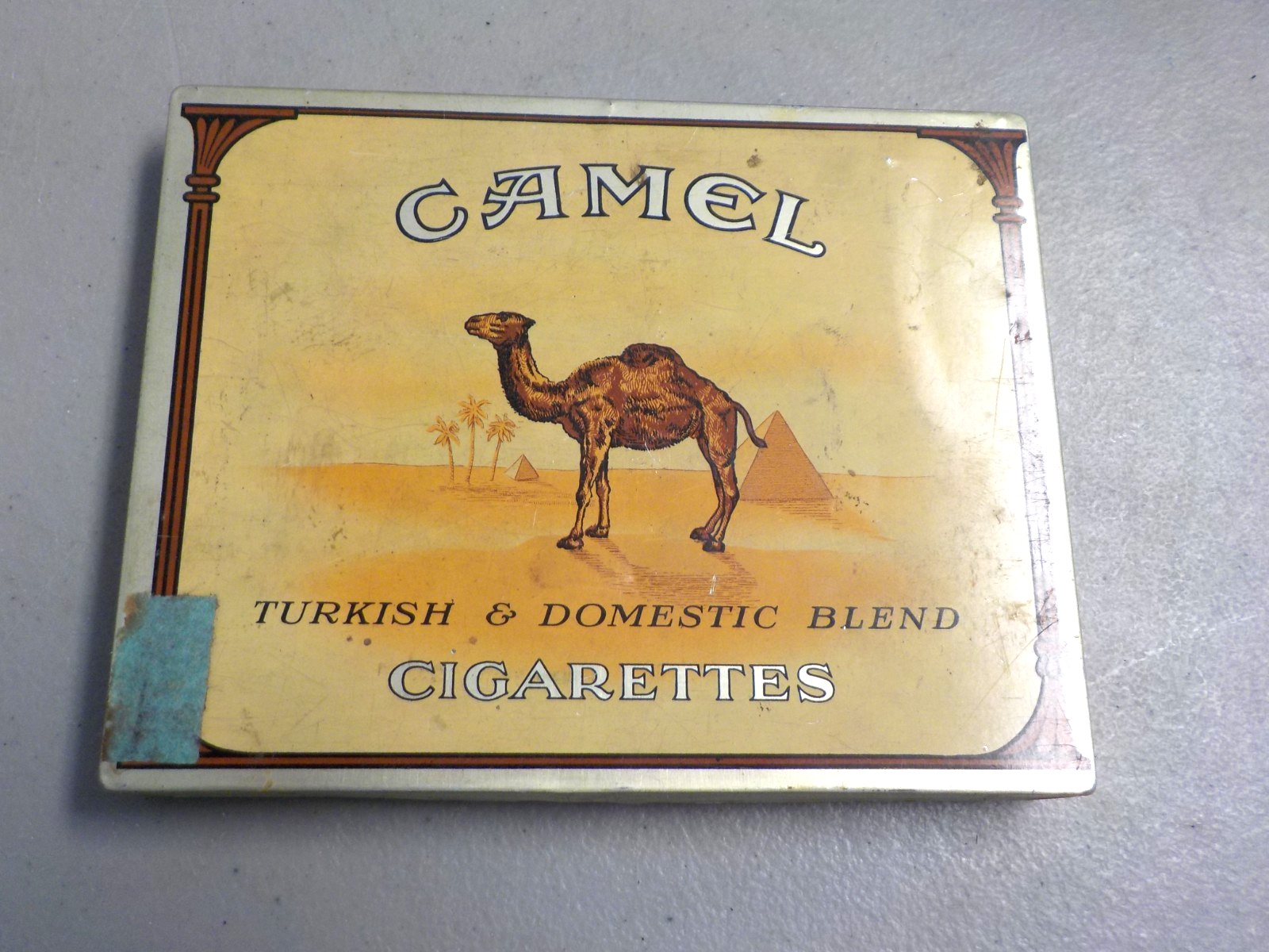 Vintage CAMEL FLAT 50 CIGARETTE TIN W/PARTIAL TAX STAMP – FREE SHIPPING