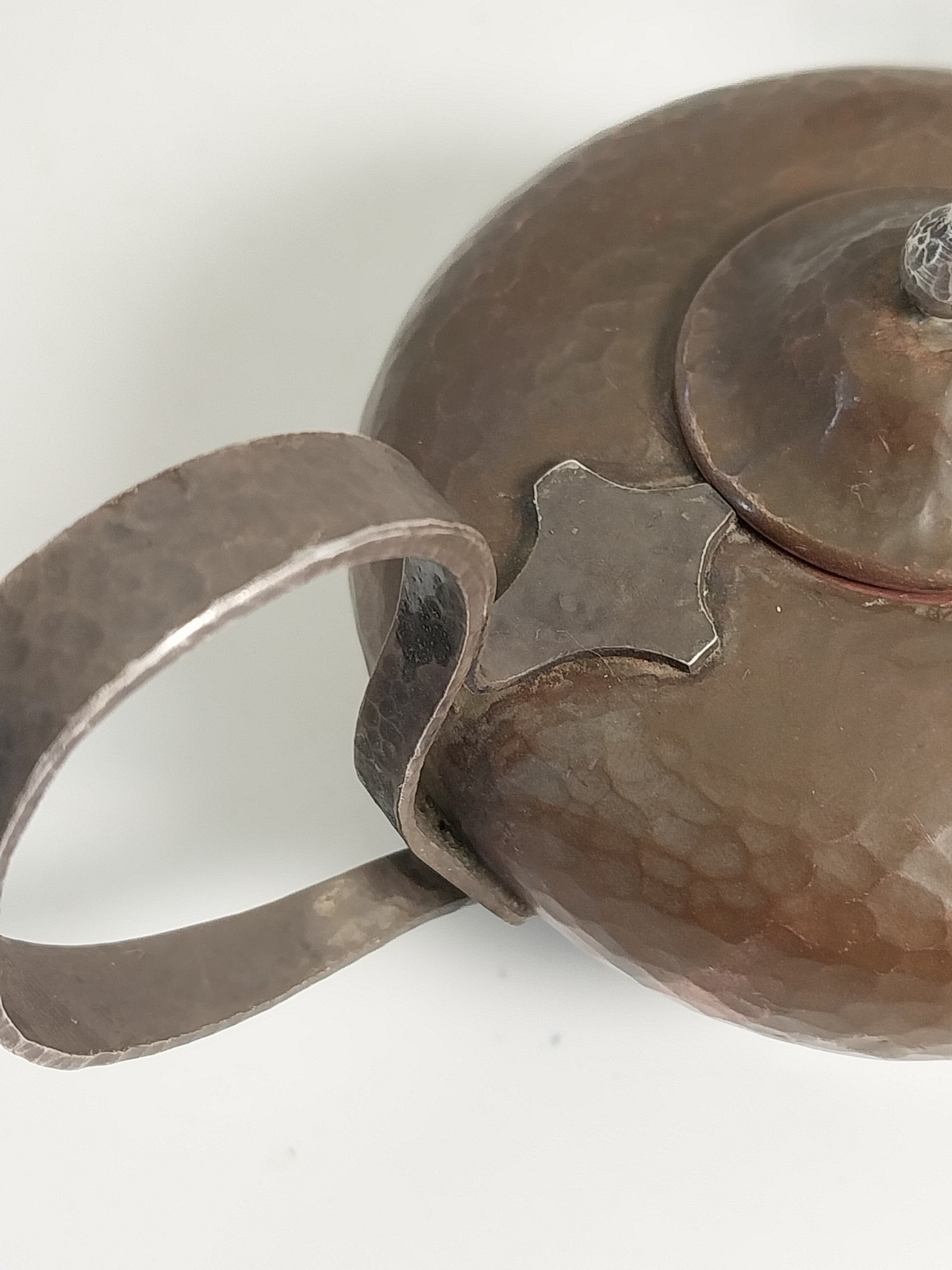 Antique Joseph Heinrichs Hammered Copper & Silver Cigar Lighter Arts Crafts A&C