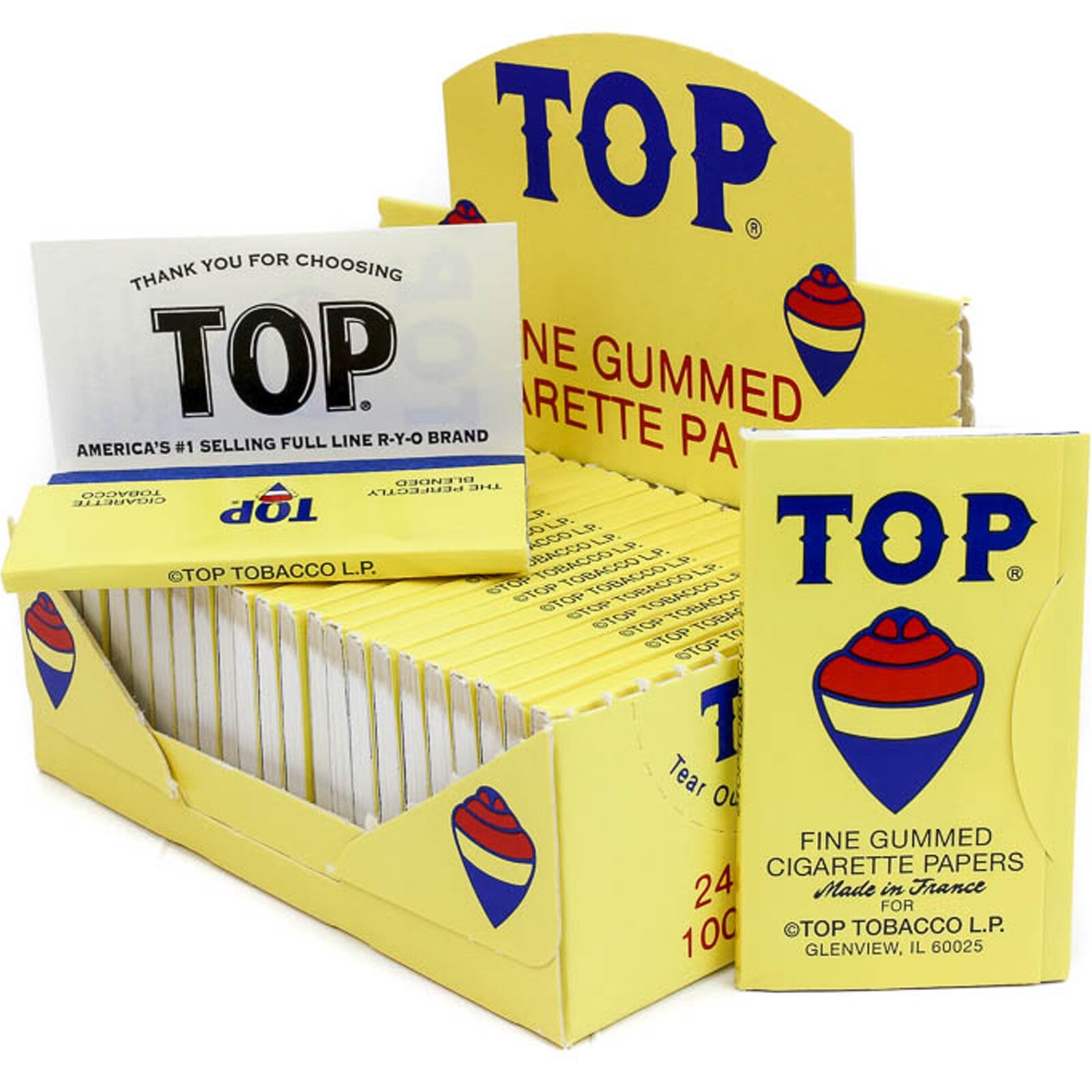 AUTHENTIC Top Fine Gummed Cigarette Rolling Papers 10 Booklets – FREE SHIPPING