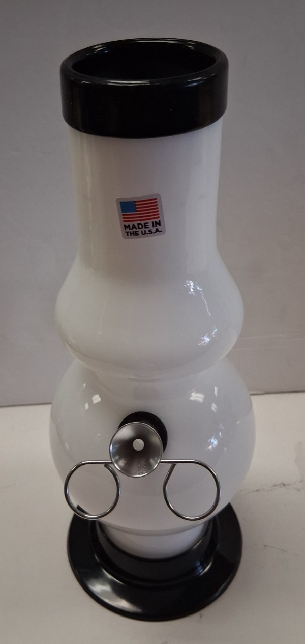 9″ ACRYLIC PLASTIC BUBBLE & HALF WATER PIPE BONG HOOKAH PULL CARB BOWL 2″M WHITE