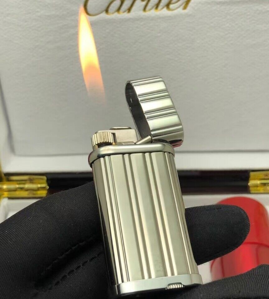Smoking Lighter Cartier Classic Luxury Lighter Gas Lighter With Stones Box #G
