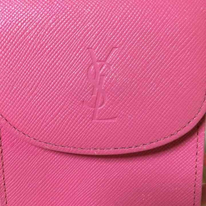 YVES SAINT LAURENT YSLCigarette Case Color Pink Leather Used From Japan