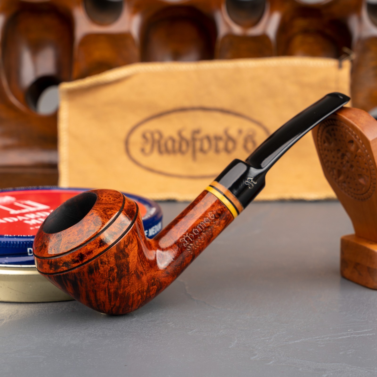 LE 1989 Radford’s Christmas Pipe Smooth Rhodesian Saddle Stem (67) 9mm