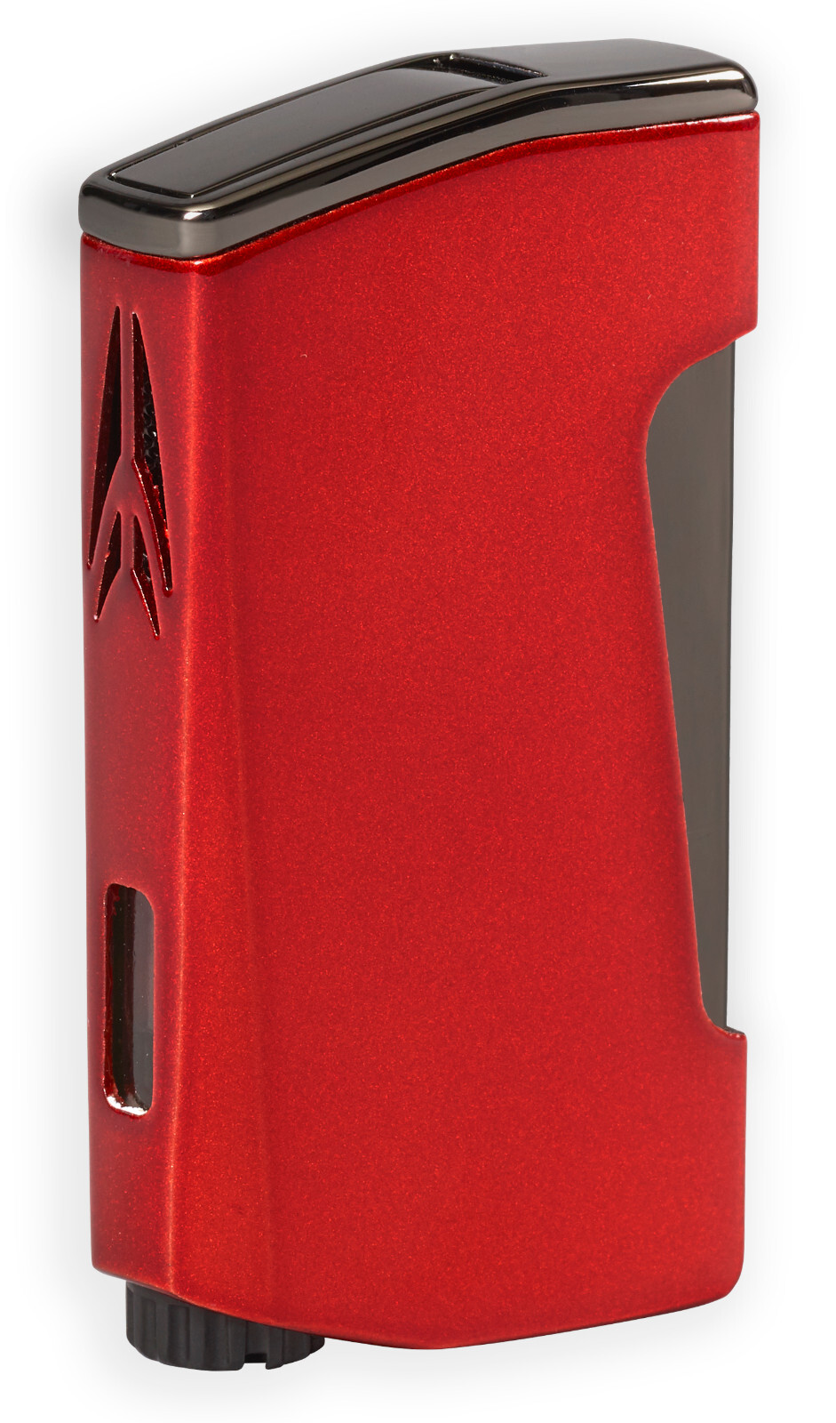 Lotus Chroma Dual Flame Lighter w/ Punch Glossy Red & Gunmetal – L7130