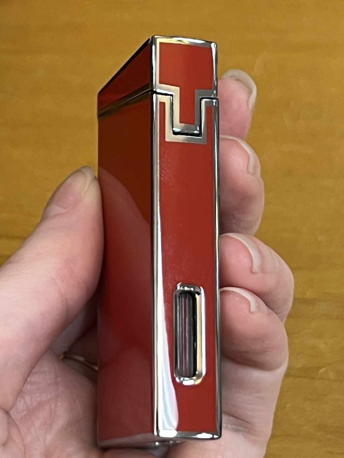 Tonino Lamborghini I1 Toro Red Torch Flame Lighter with leather case