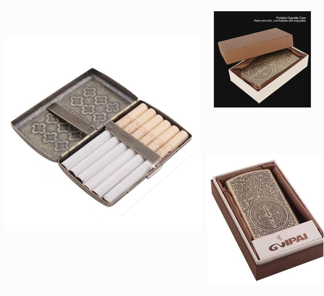 Vintage Design Cigarette Case Double Sided Portable Holder Box M12