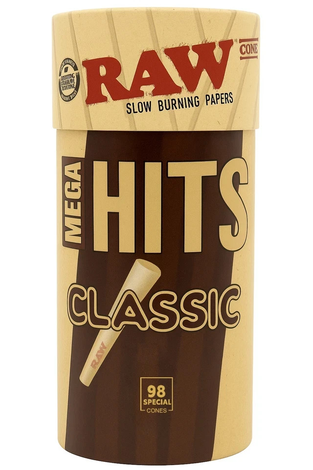 RAW Classic 98 Special Size Pre Rolled Cones | 100 Pack