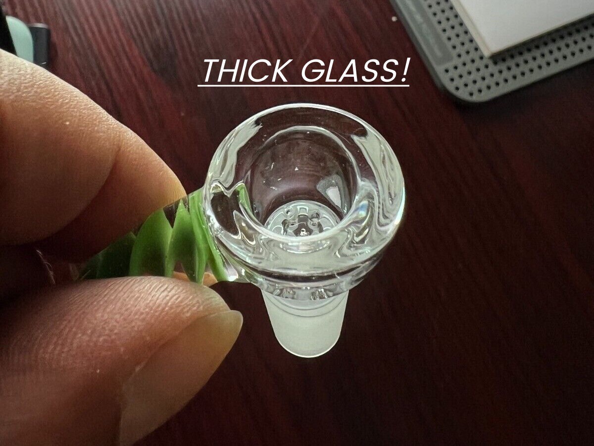 14mm Horn Bowl – VERY high quality thick glass built-in screen – blue