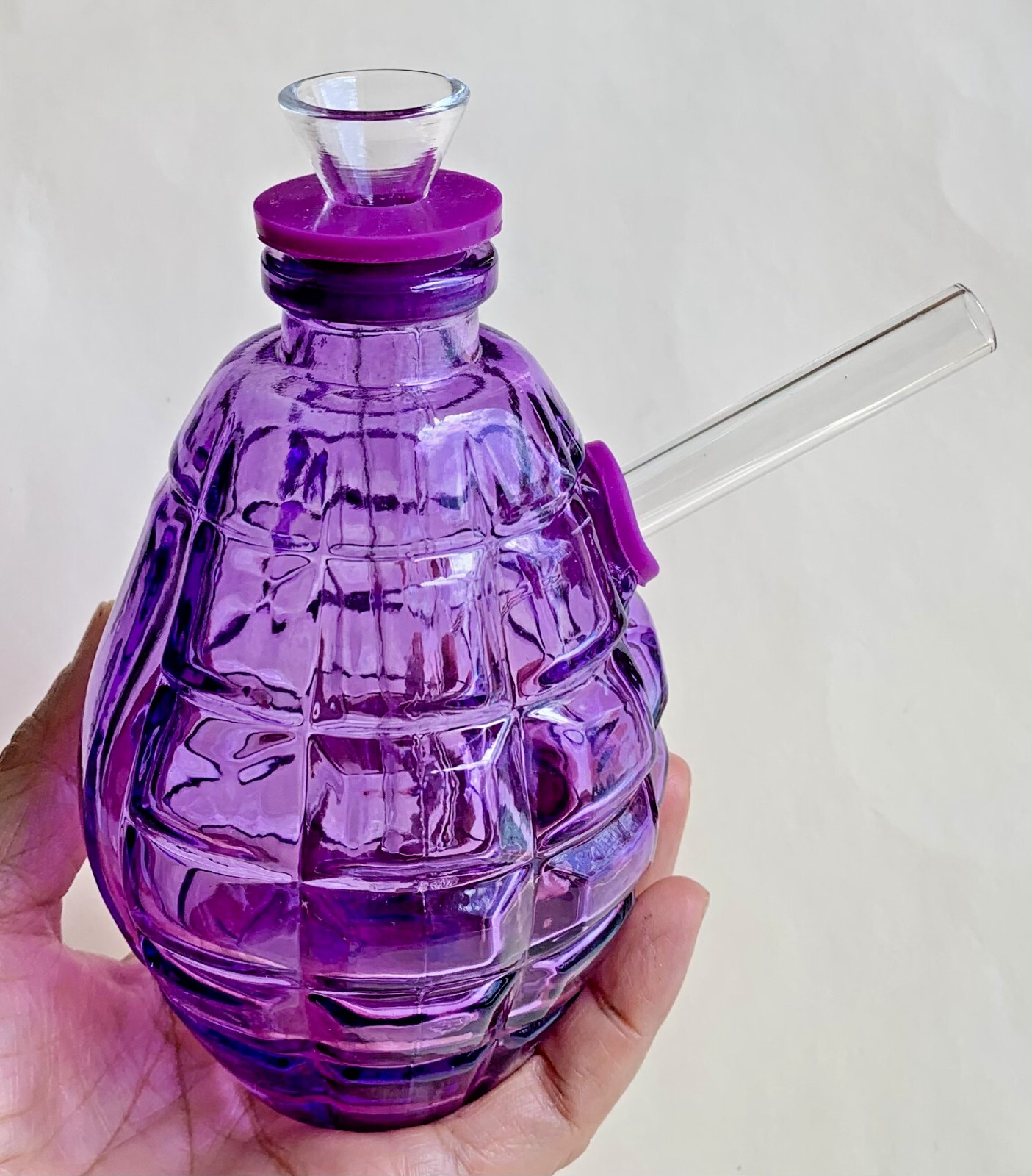 5 Inches Glass Grenade Shape Tobacco Hookah Water Pipe