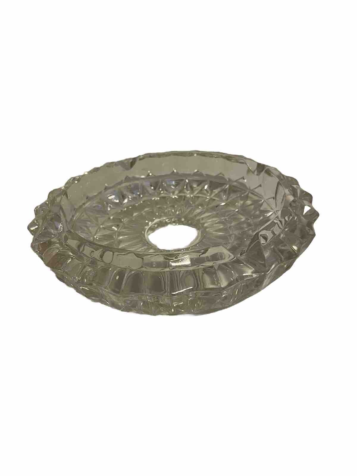 Vintage glass ashtray. Large 8”. Weight: 3LB 4oz. Clear Glass. Smoking. Nice