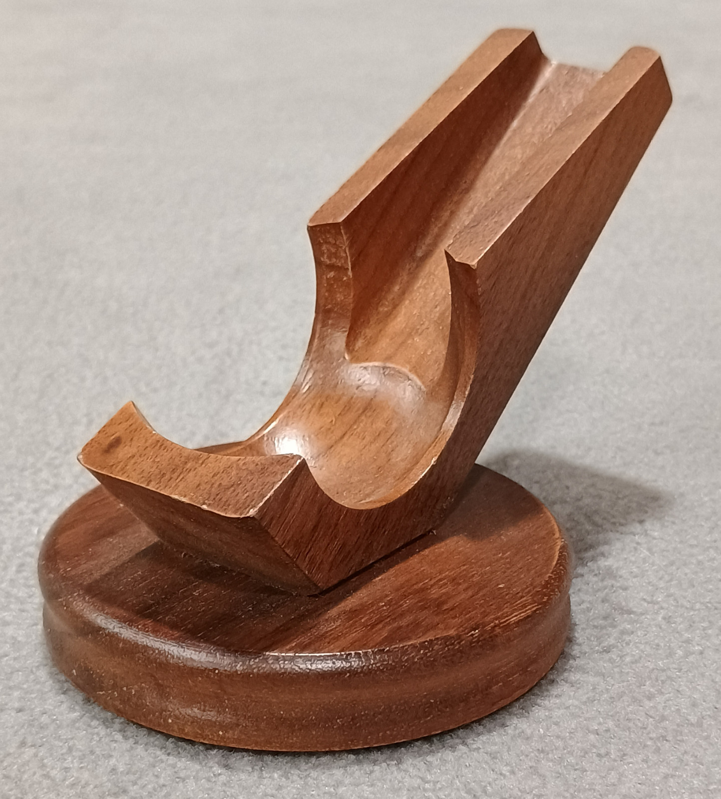 Vintage 60s Walnut Pipe Stand Decatur Industries Genuine Wood USA