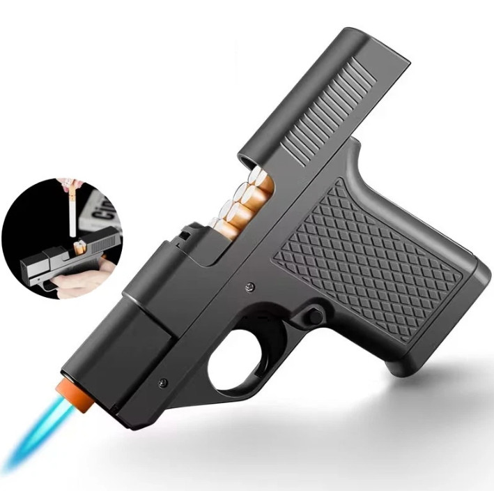 Unique Butane Cigarette LIGHTER & CASE Adjustable Jet Torch Flame Pistol Gun hot