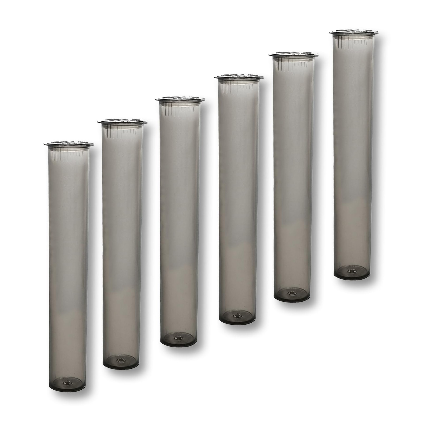 BOROLA 116mm 6pcs Waterproof Cigarette Storage Tubes Gray Transparent