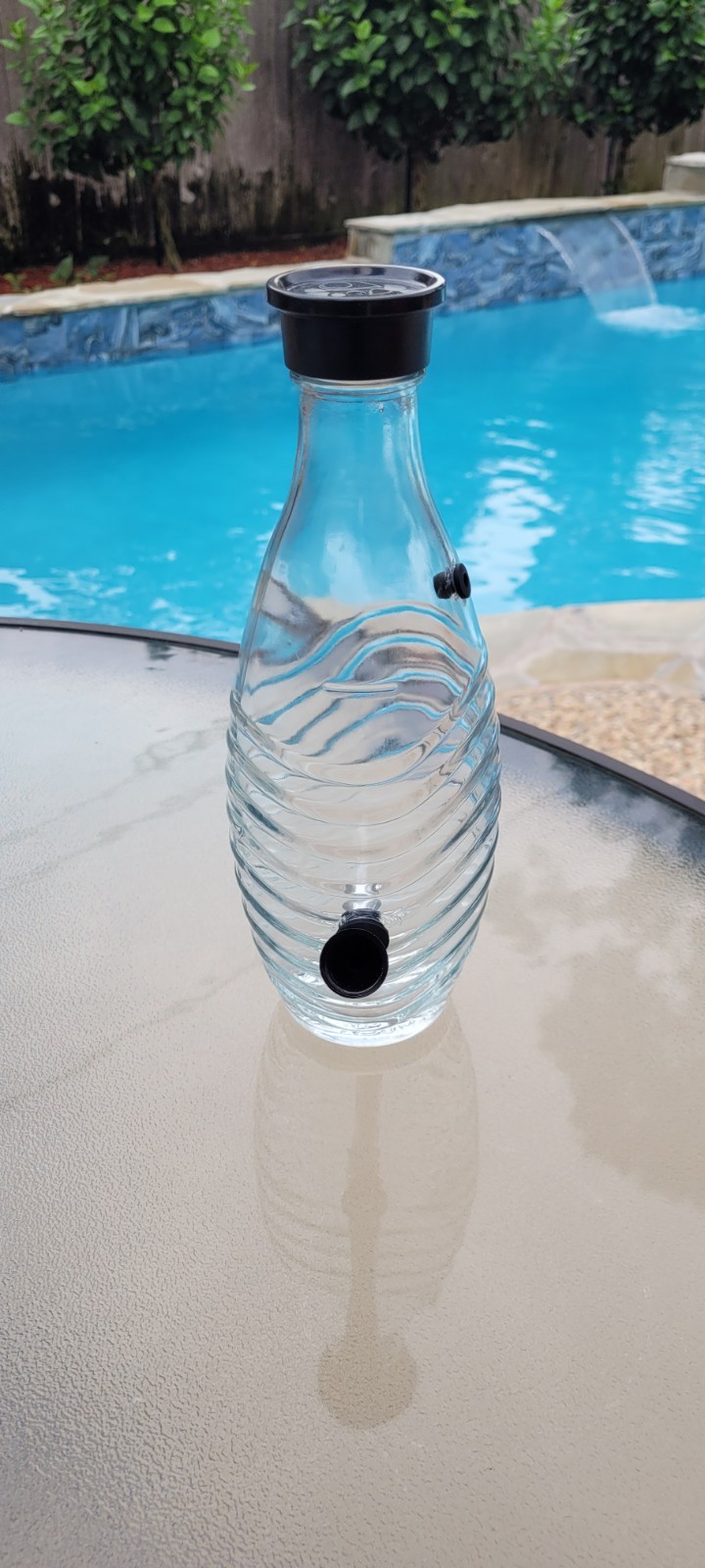 Wavy Glass Bottle Repurposed into a Bong