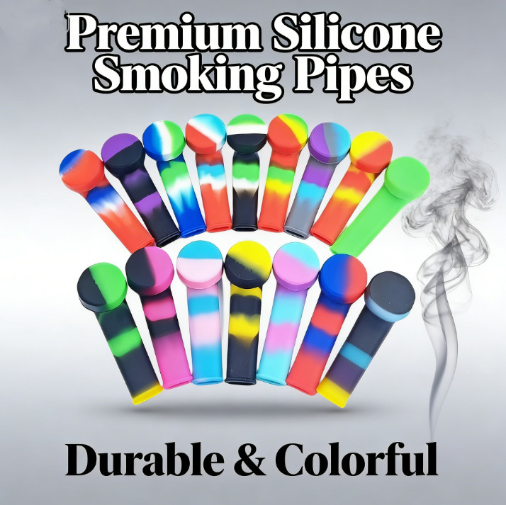 2PCS 3.4” Mini Silicone Smoking Hand Pipe with Metal Bowl & Cap Lid Pocket Pipe