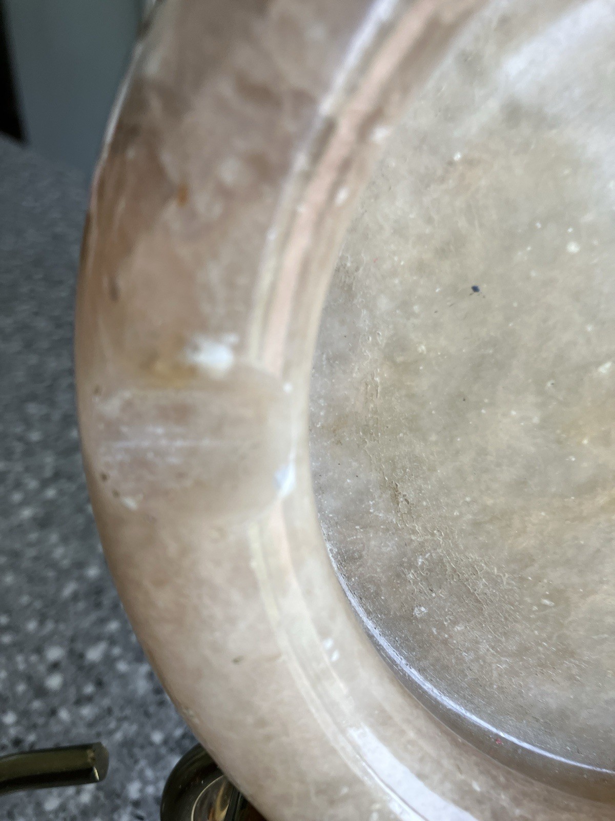 Vintage Alabaster Stone Ashtray 2 Cigarette Rests Mid Century Modern Beige Brown