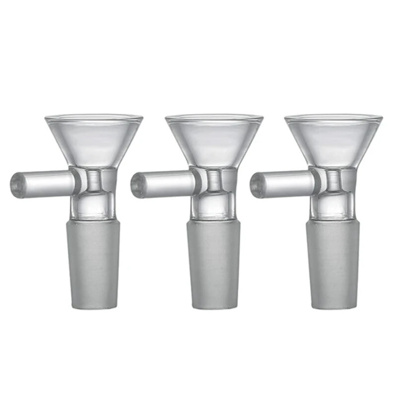 10PC 14mm Transparen Glass Bowl Funnel Slide For Water Pipe Bong Accessories
