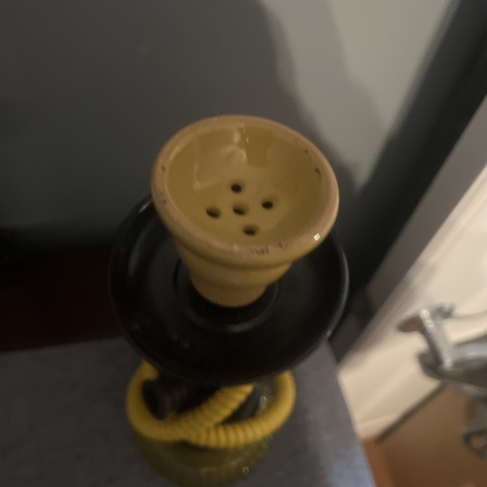 Hookah Black & Yellow Glass Base