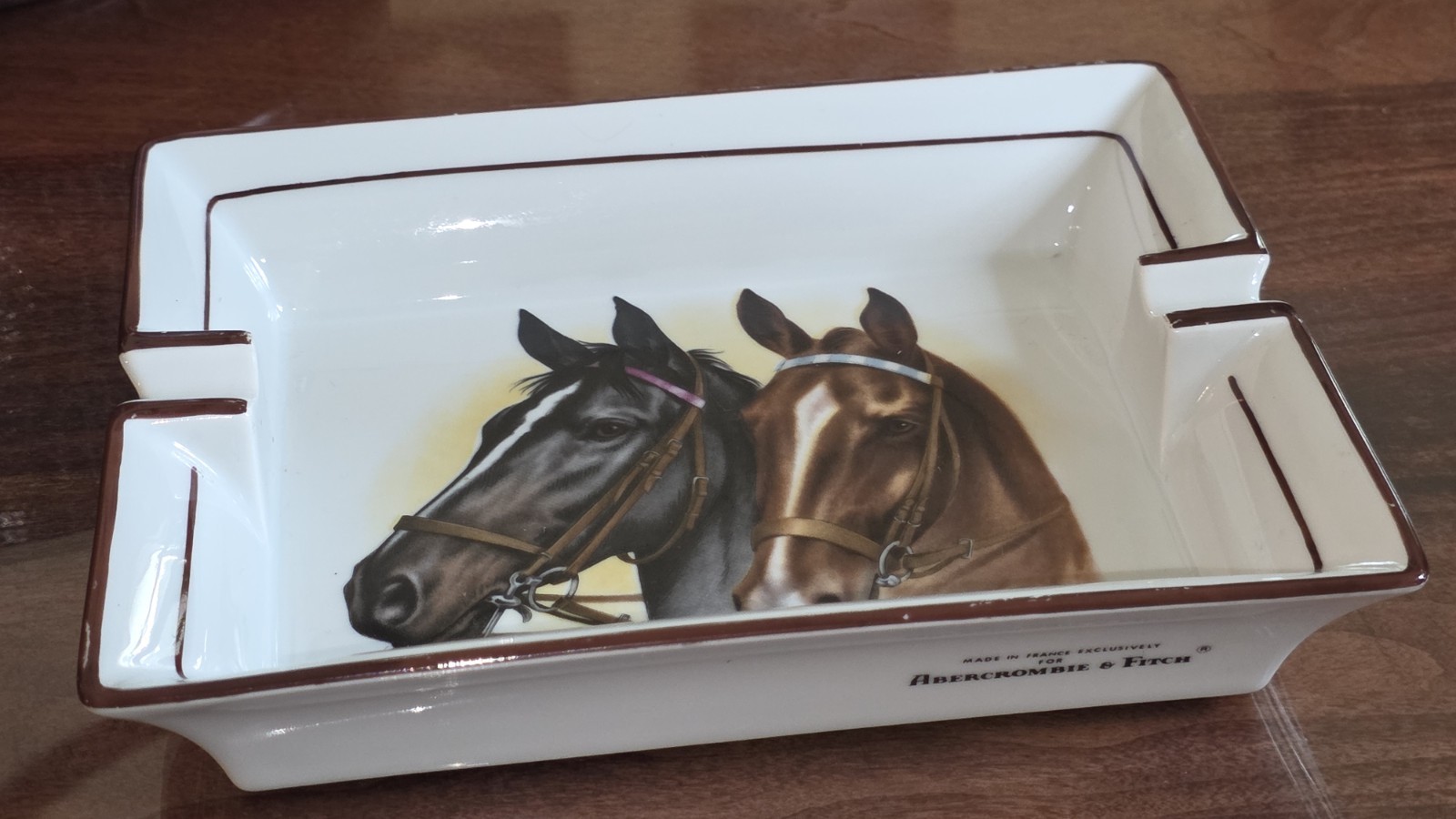 Vintage Abercrombie & Fitch French Porcelain Horse Head Ashtray Frank Vosmansky