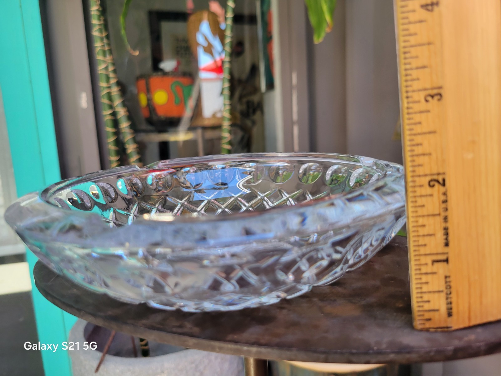 Princess House Lead Crystal 2 Piece Set Table Lighter-Round Ashtray West Germany