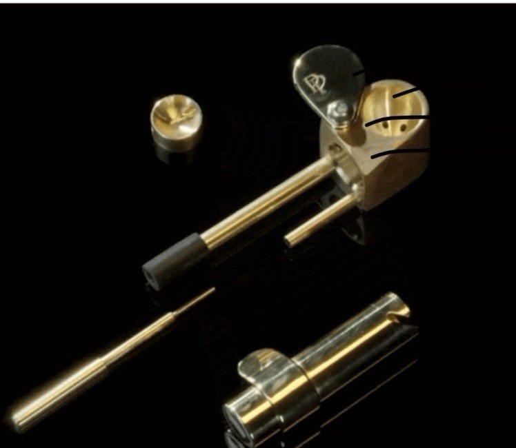 Authentic Original Proto Pipe Classic Solid Brass w/ Poker & Storage Chamber