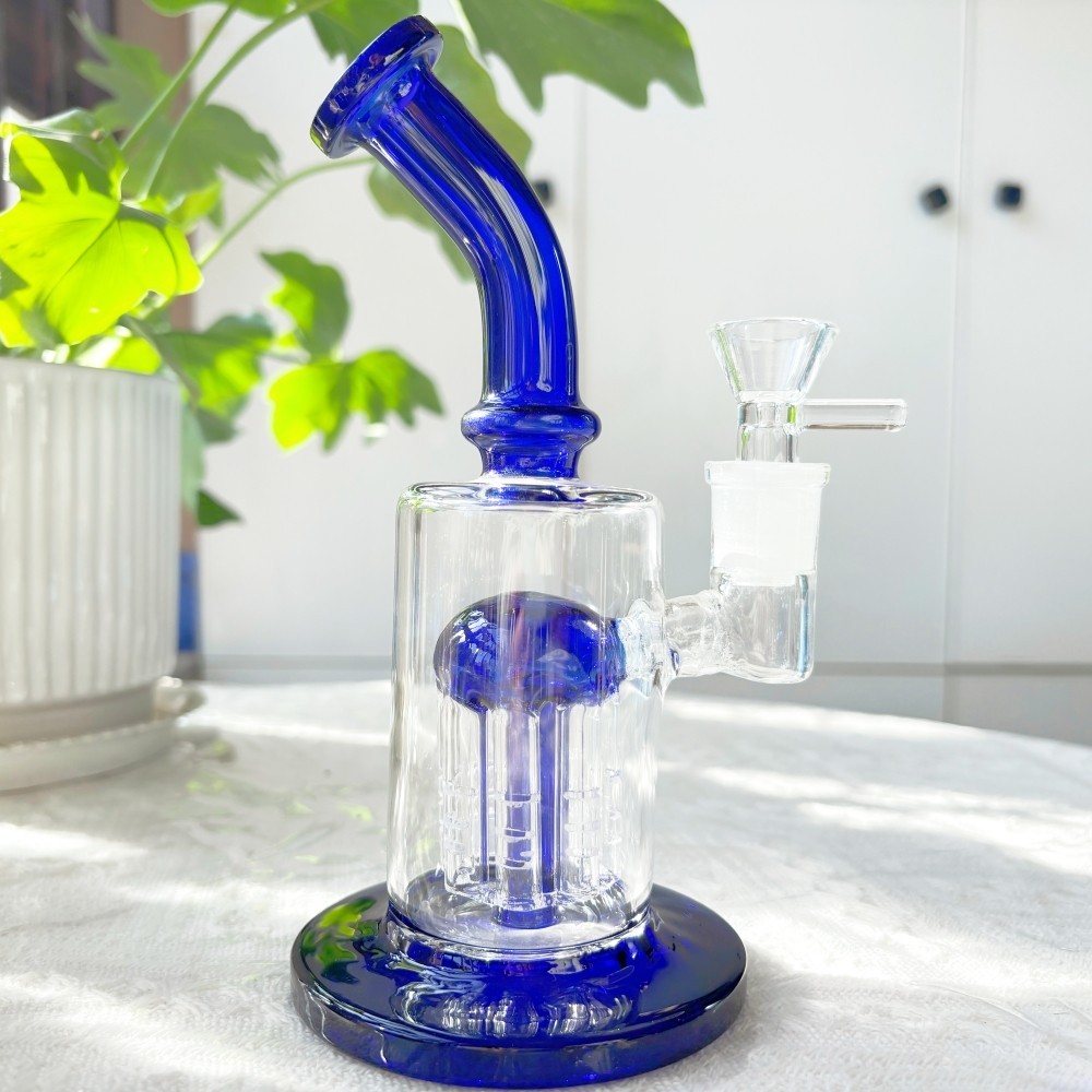 Premium 7” Tree-Arm Perc Glass Bong Smoking Bubbler Pipe w/ 14mm Bowl USA Stock