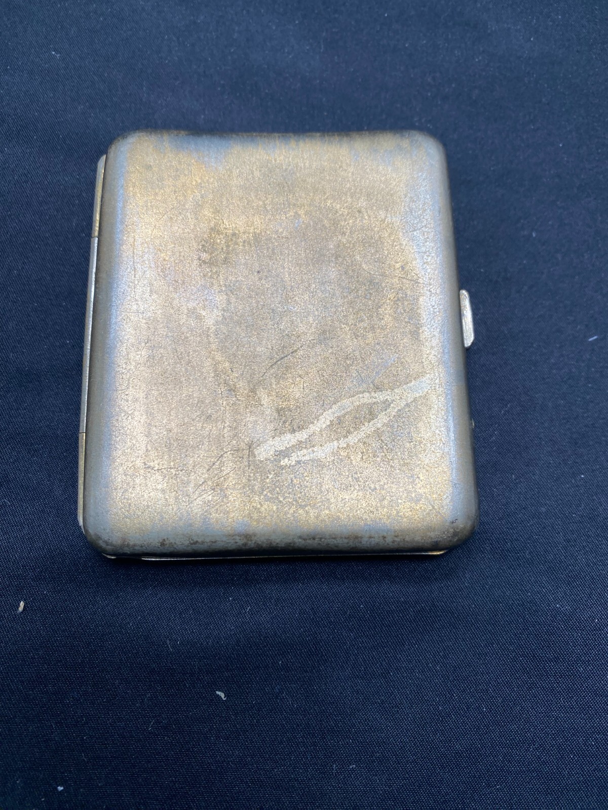 PAIR OF VINTAGE CIGAR CIGARETTE CASES ONE IN GERMAN SILVER & OTHER IN BRONZE