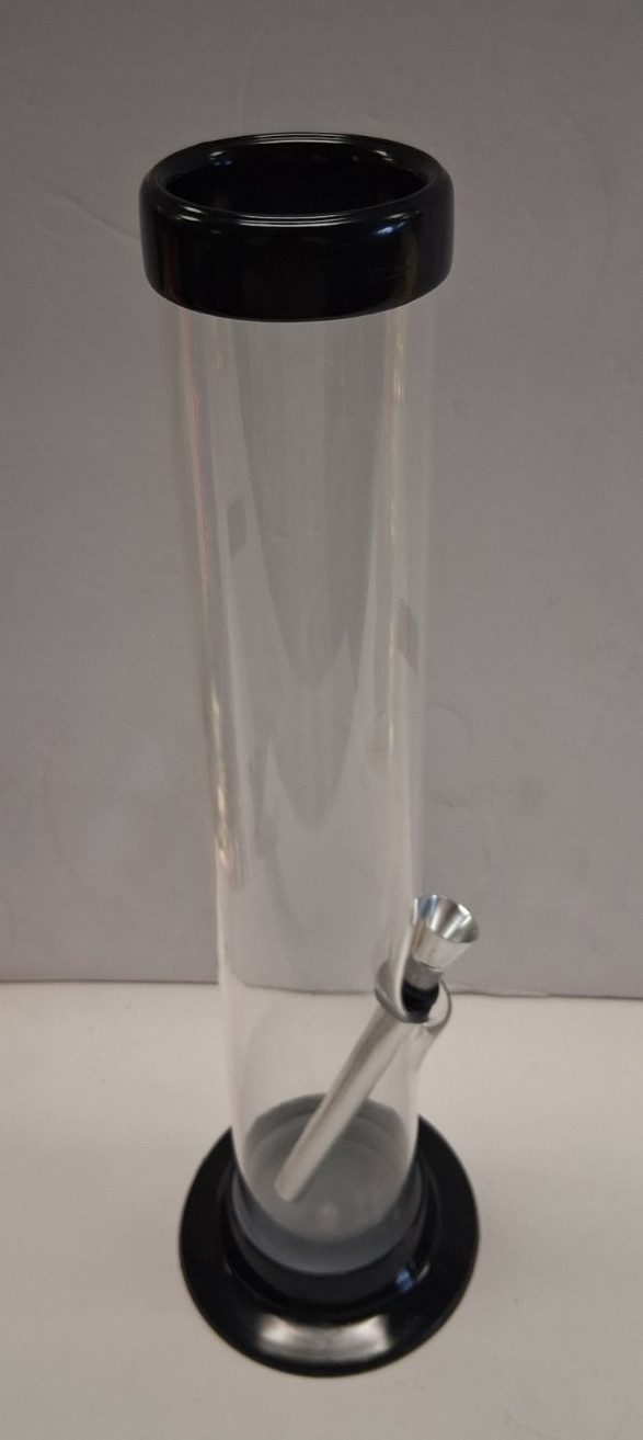 12″ ACRYLIC PLASTIC STRAIGHT HOOKAH WATER PIPE BONG THUMB CARB 2″M CLEAR