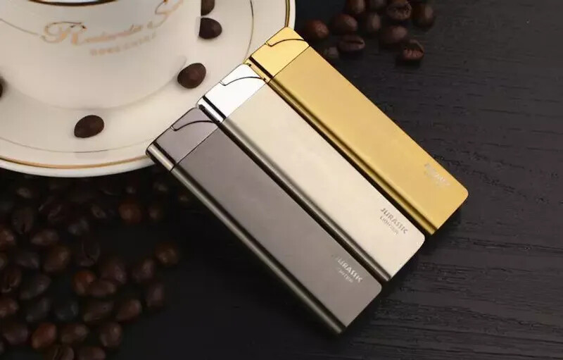 Ultra Thin Refillable Butane Lighter Small Metal Windproof Jet Torch Gas Lighter