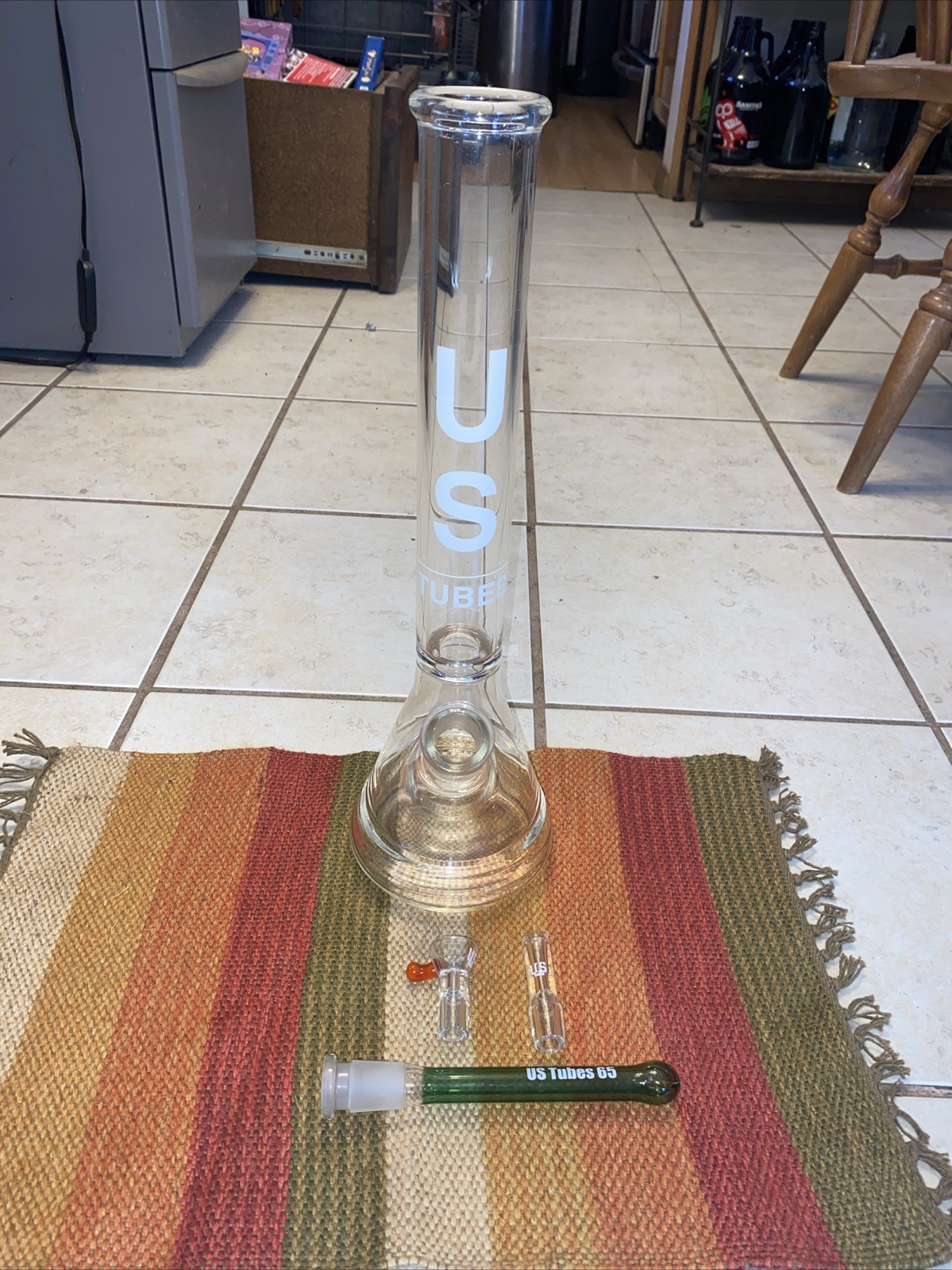 US TUBES 17″ 50 x 5mm Beaker 18mm New Downstem 2 Male Slide Similar To Illadelph