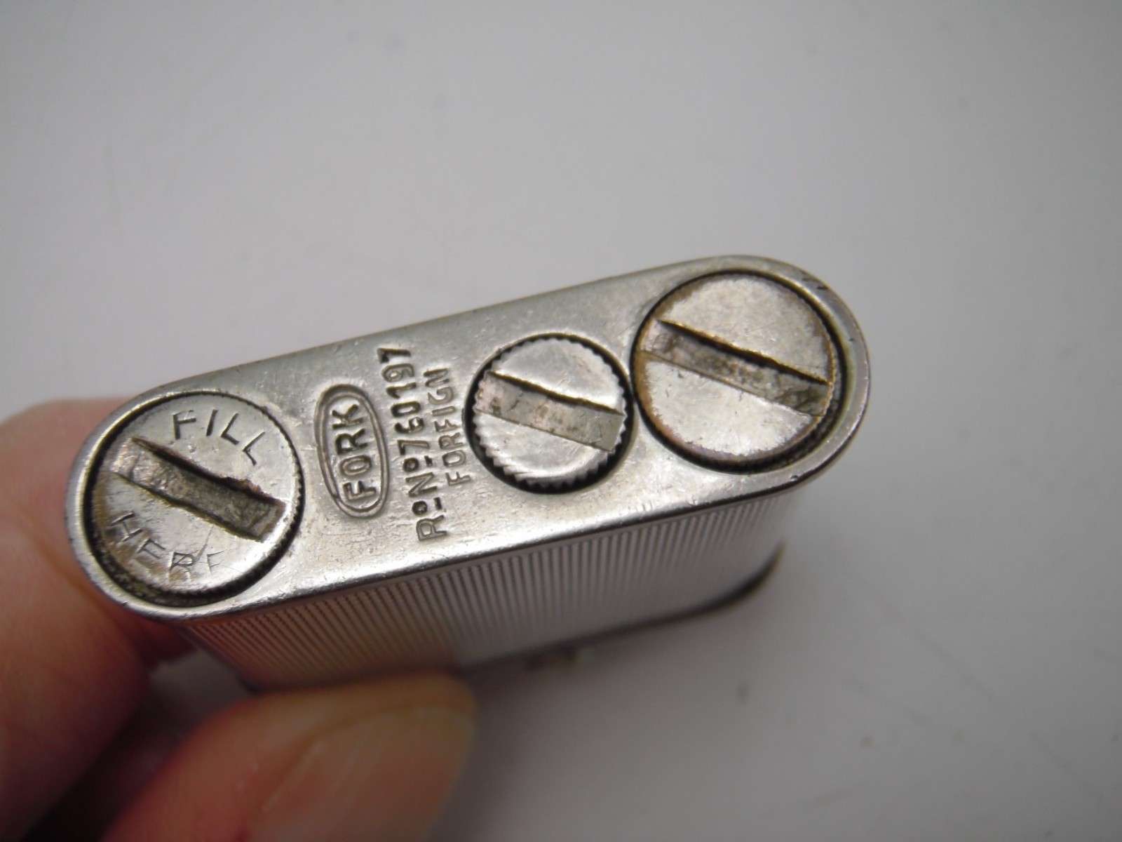 Rare Fork lighter, silver body wrap