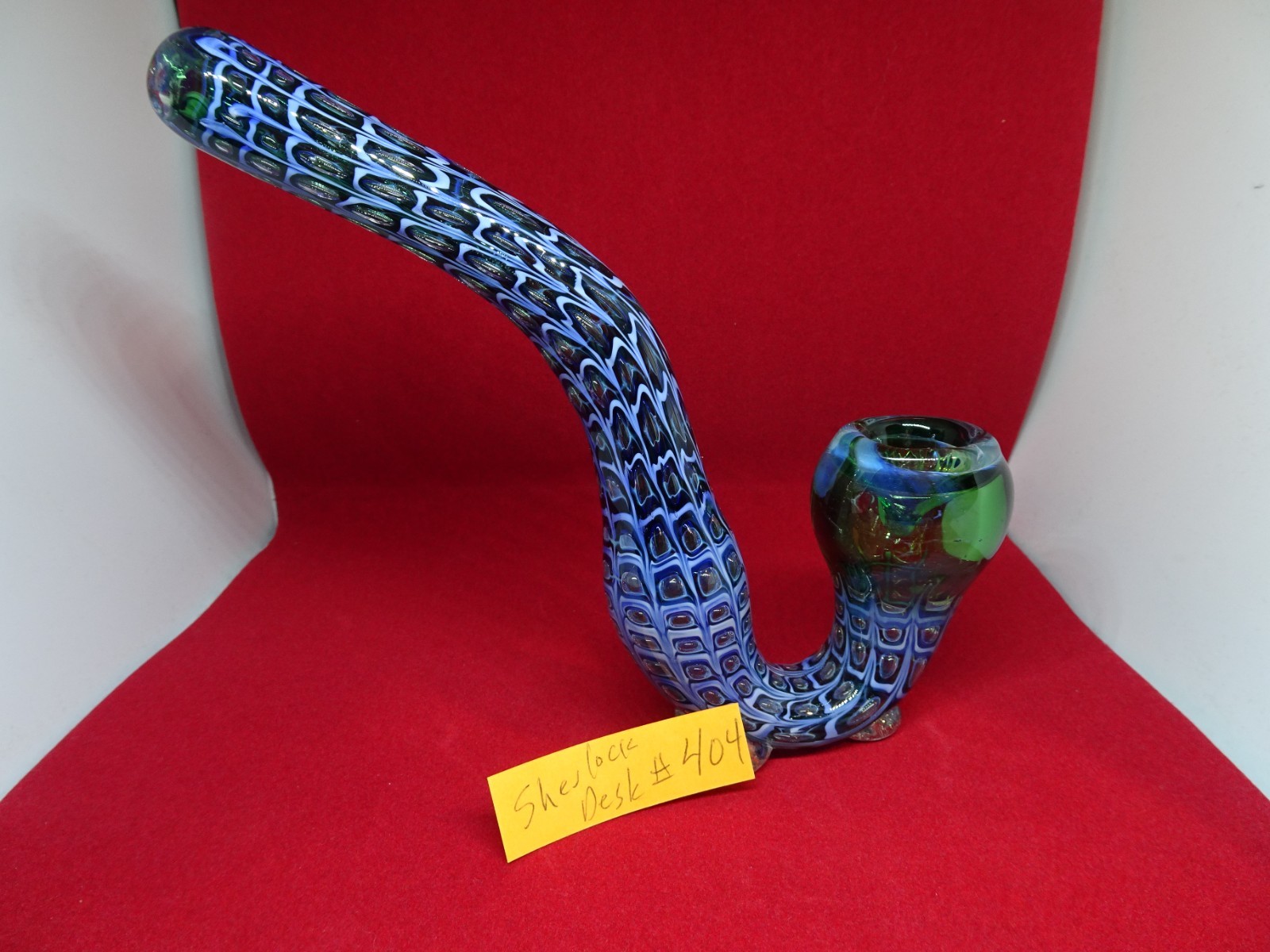Sherlock Style PIPE 8.5″ Borosilicate Glass Sang Tran Glass Made in USA #404
