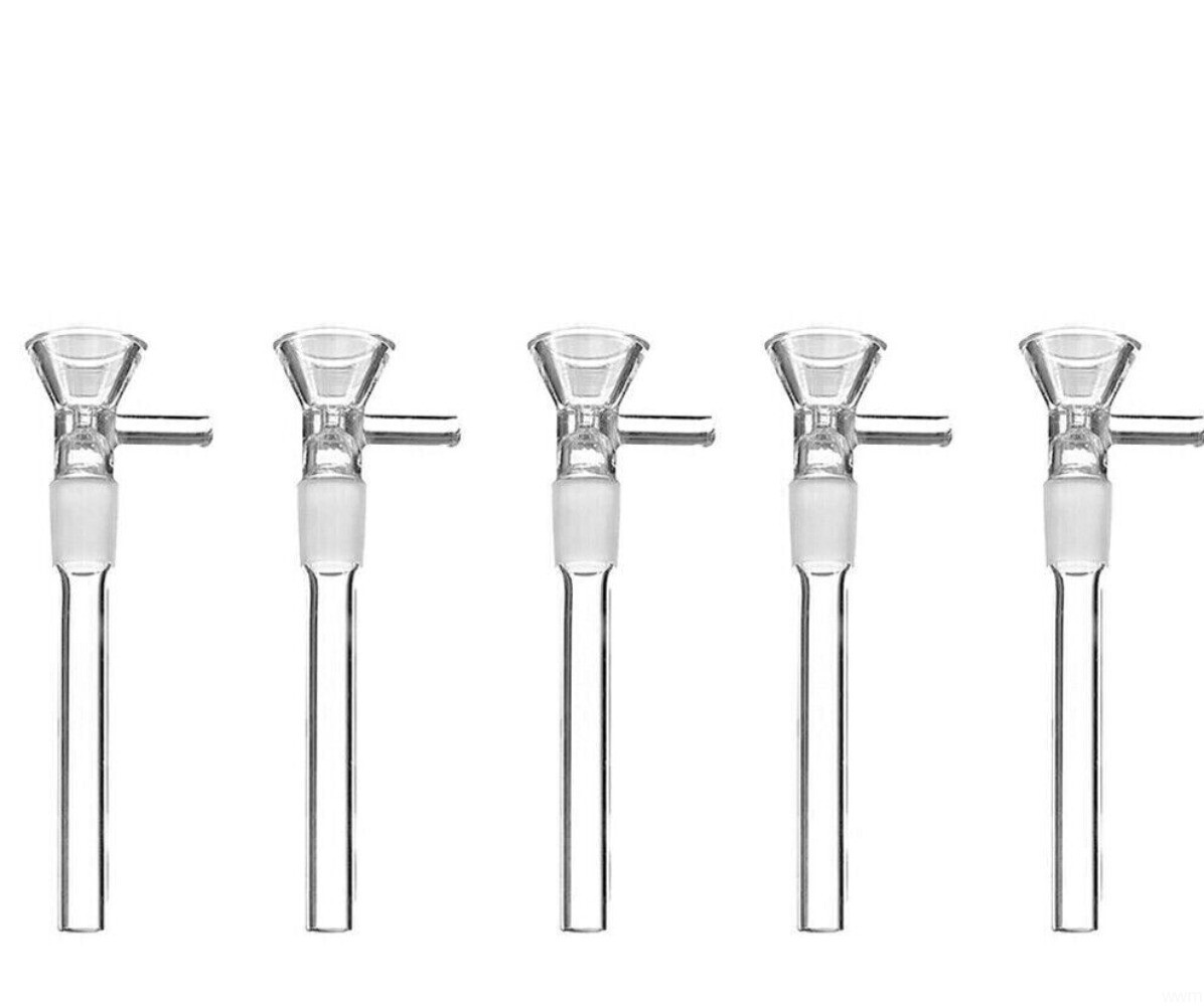 5PCS 4.5″ One Piece Downstem & 14mm Bowl for Smoking Bong Water Pipe Hookah US