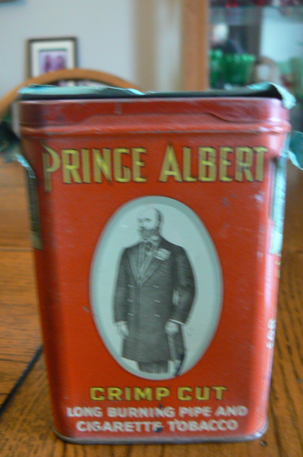 Vintage Prince Albert Tobacco Tin Tax Stamp Hinged Lid FREE US SHIP