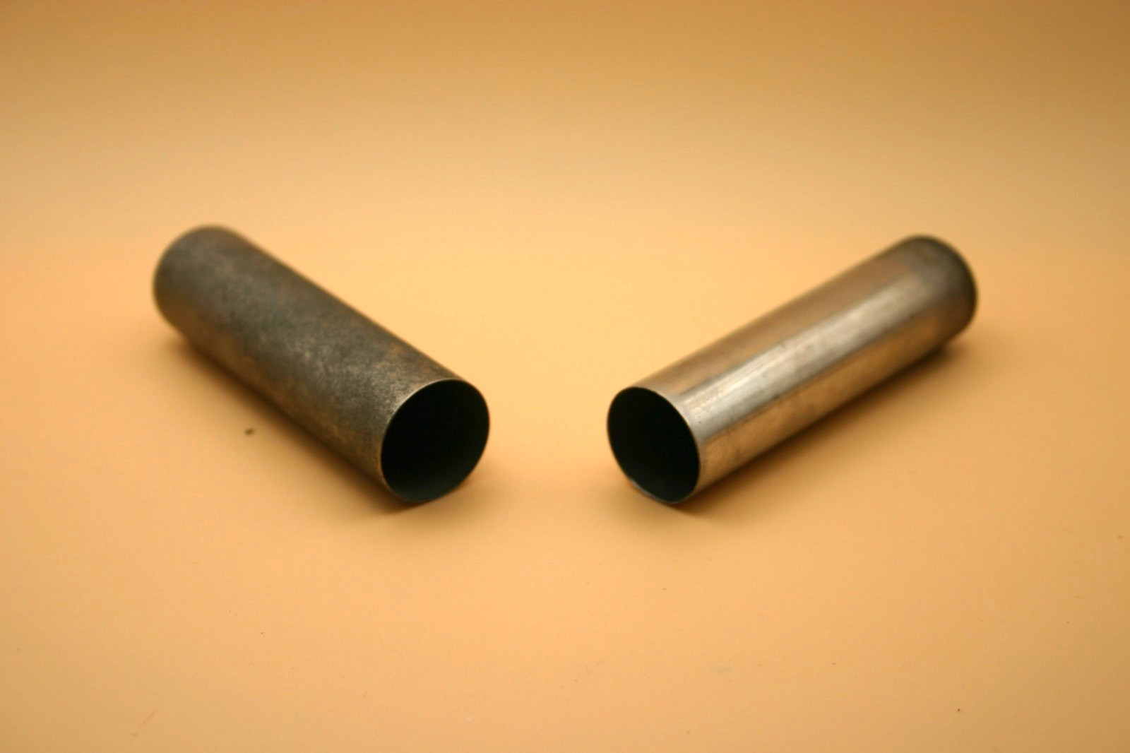 Vintage Cigar Cigarette Tube 2Pcs Single Stainless Steel Storage Case 3″ to 5″