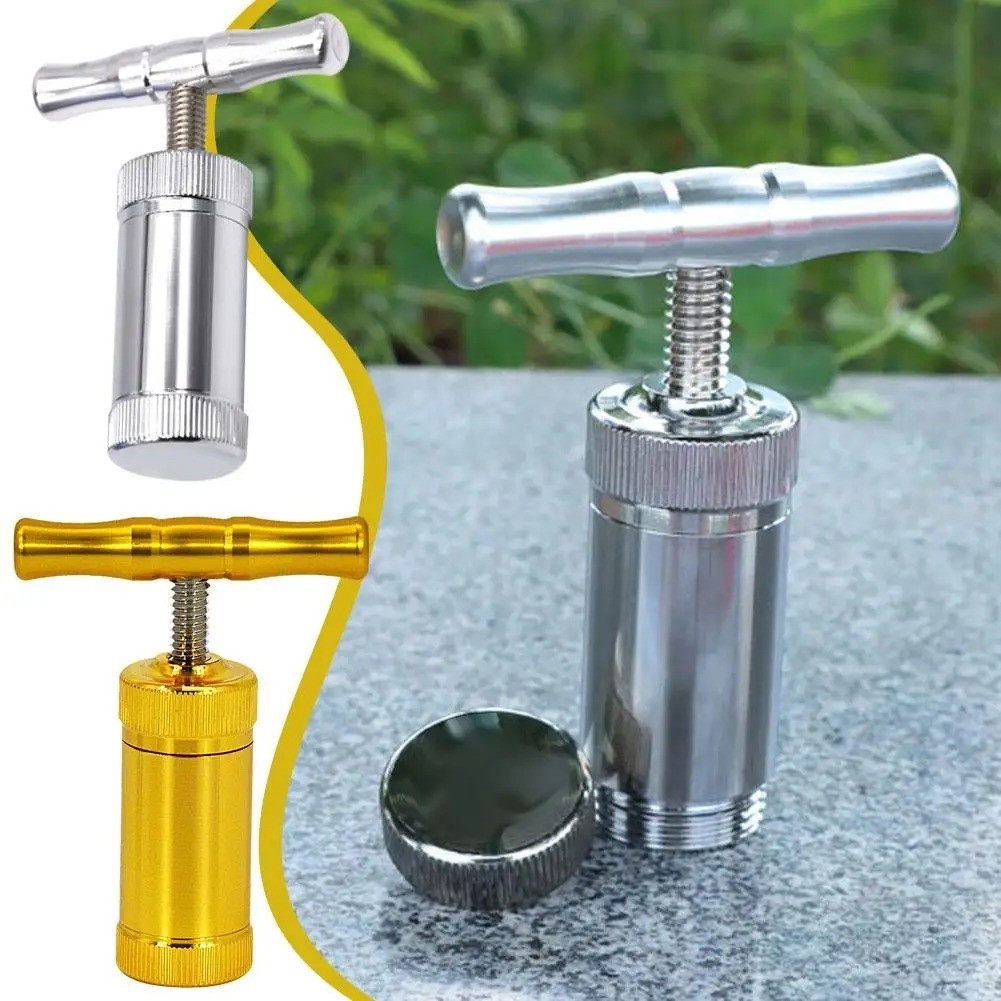 Heavy Duty Aluminum Tobacco & Herb Press Grinder – Manual Spice Crusher Smoking