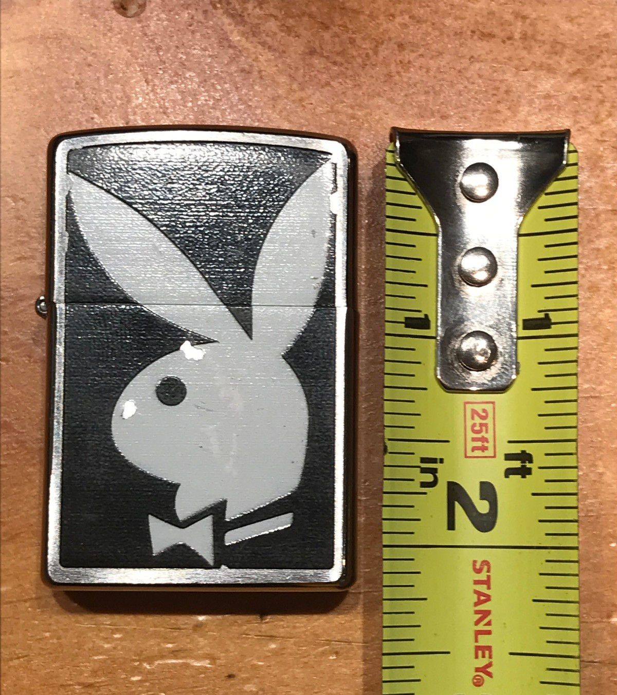 CLASSIC BLACK & WHITE PLAYBOY BUNNY LOGO ZIPPO LIGHTER MADE IN BRADFORD PA