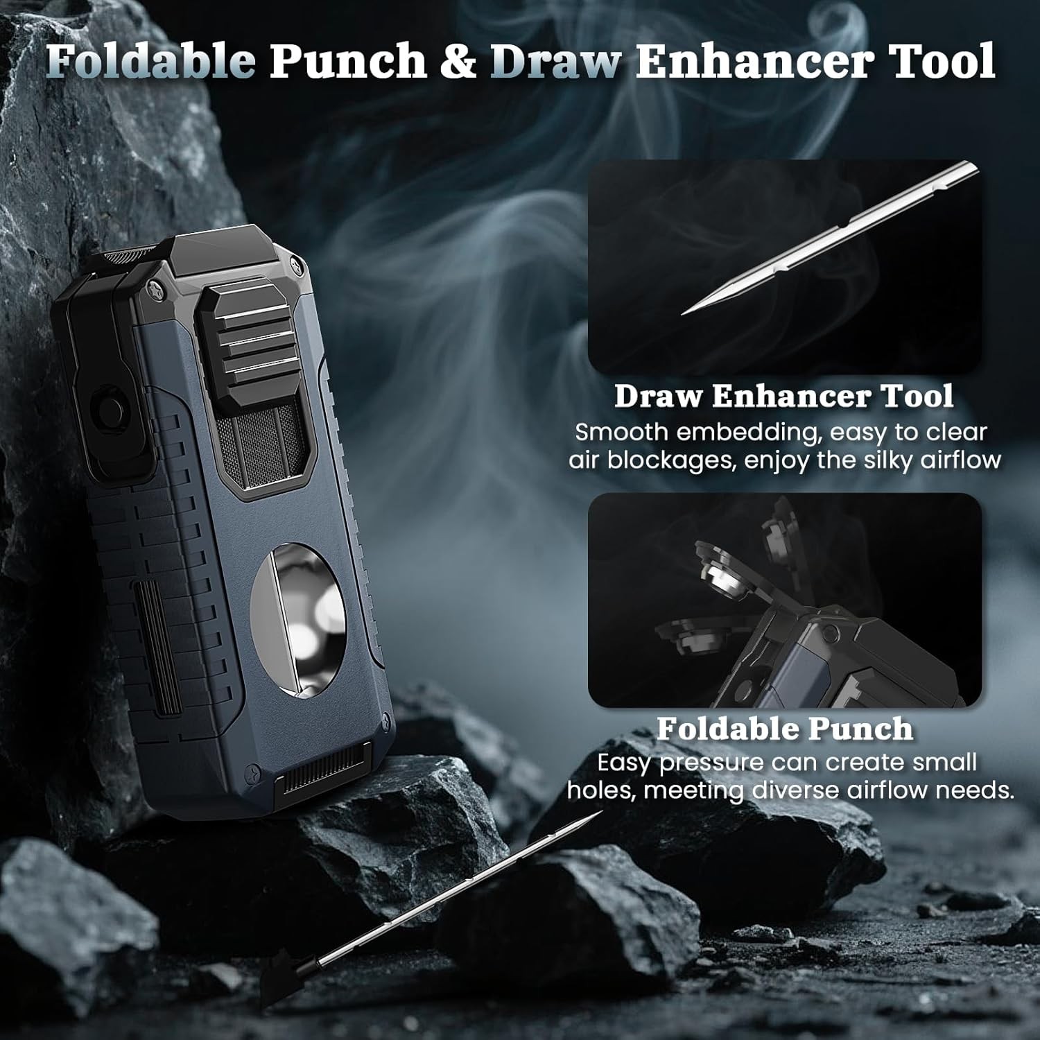 All-in-One Cigar Torch Lighter with V Cigar Cutter,Holder,Jet Flame Christmas Gi