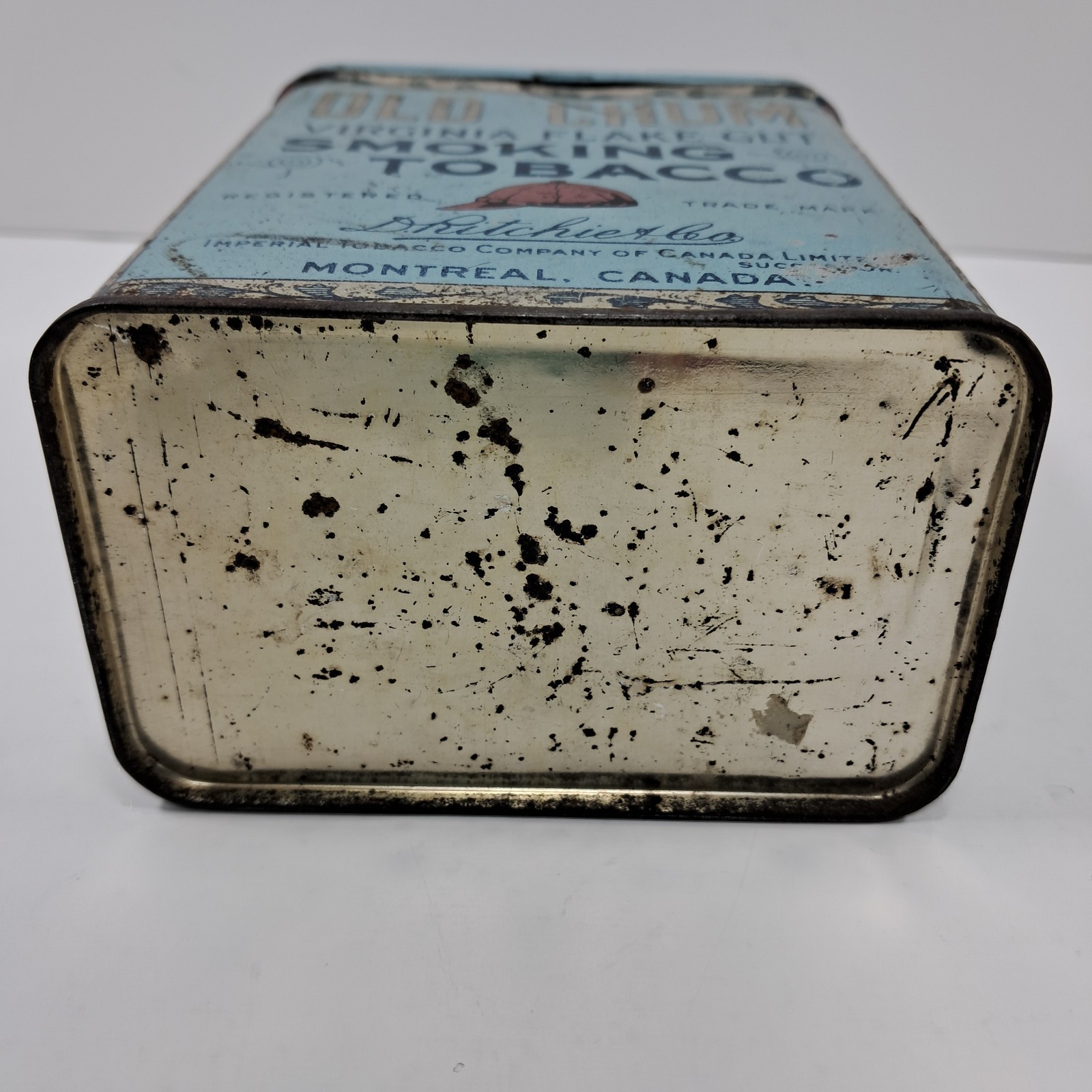 Old Chum Virginia Flake Cut Smoking Tobacco Tin Imperial Co. Montreal Canada
